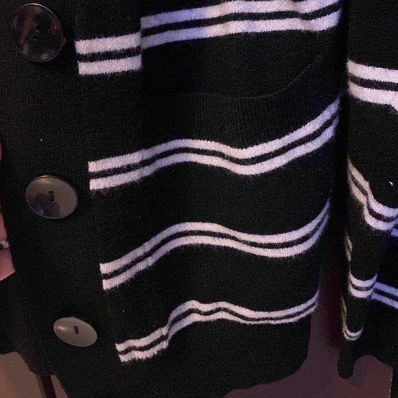 NWOT Lily Morgan City Chic Hi-Lo Striped Cardigan Sweater - Picture 4 of 6